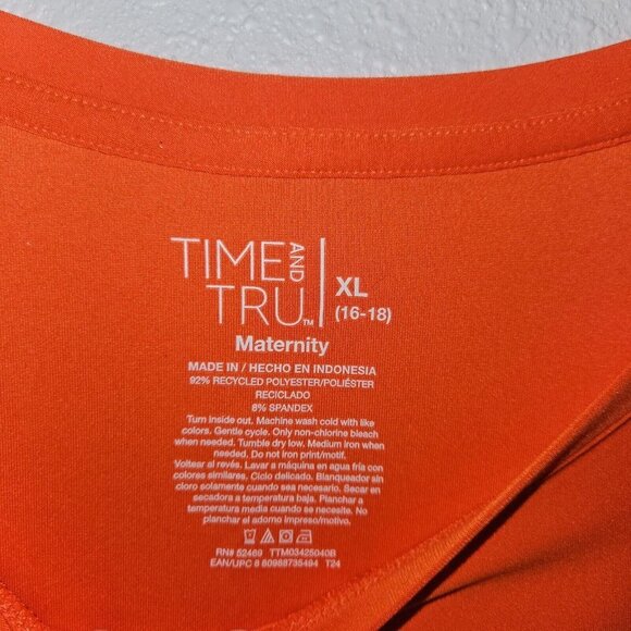 NWT Stay Spooky Women's Maternity Halloween Tee Orange Black XL 16-18 Time & Tru - Picture 3 of 6